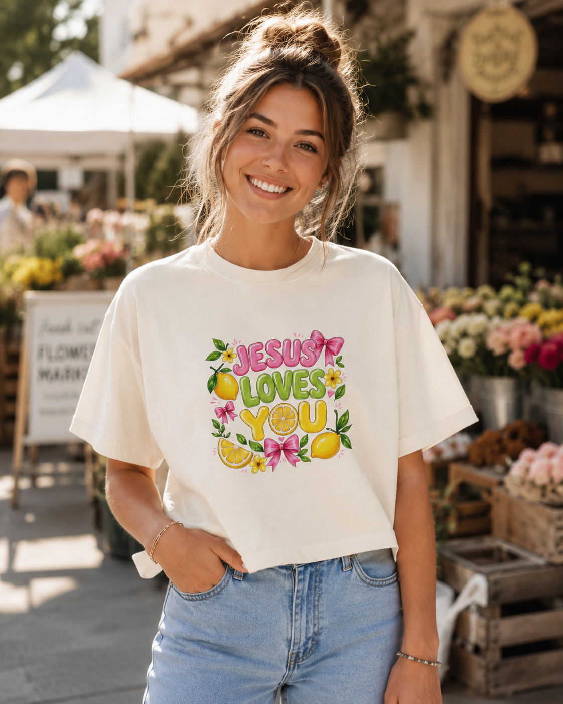 Jesus Loves You Christian Boxy T-Shirt – Women’s Faith Tee by Blessed Designs