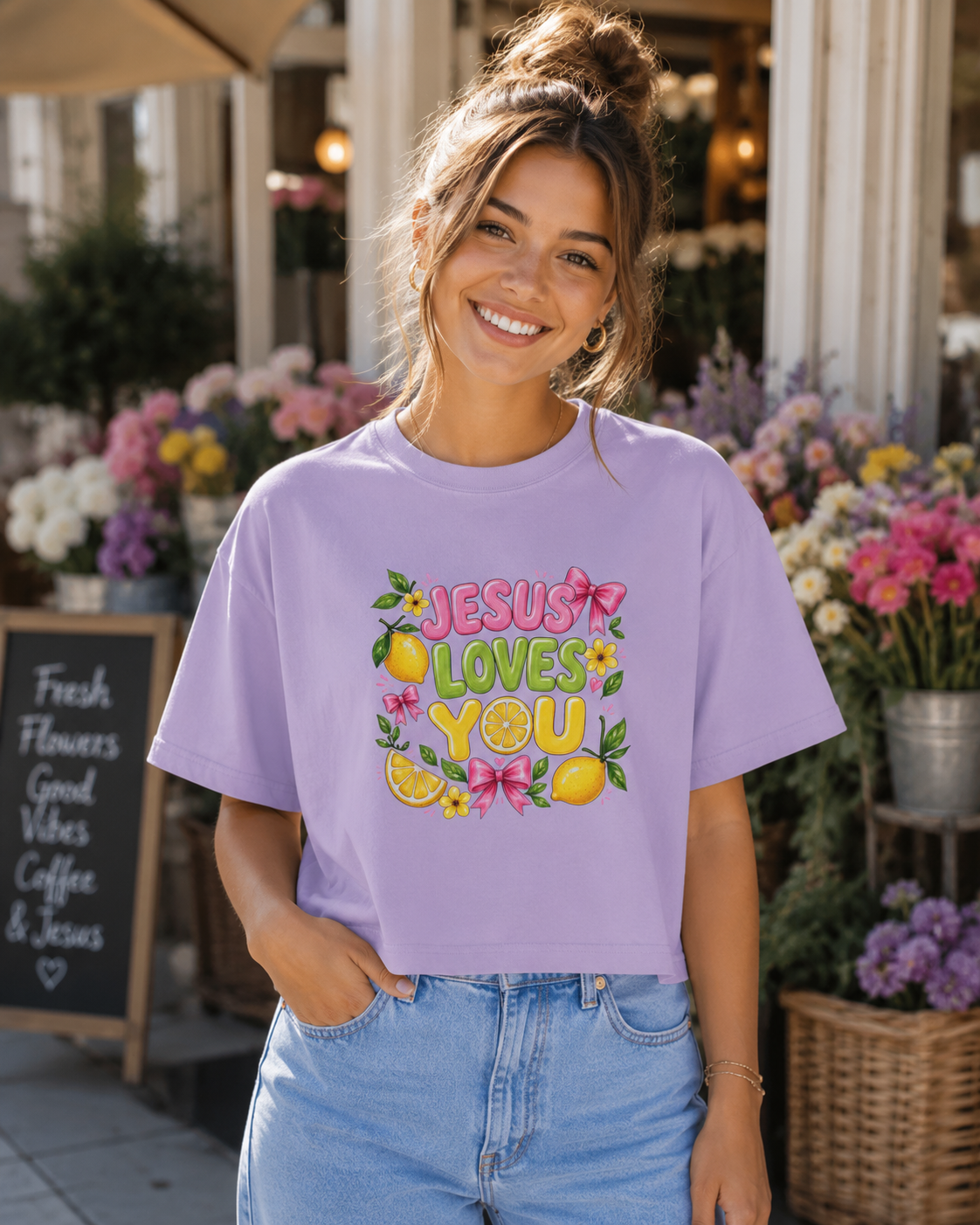 Jesus Loves You Christian Boxy T-Shirt – Women’s Faith Tee by Blessed Designs