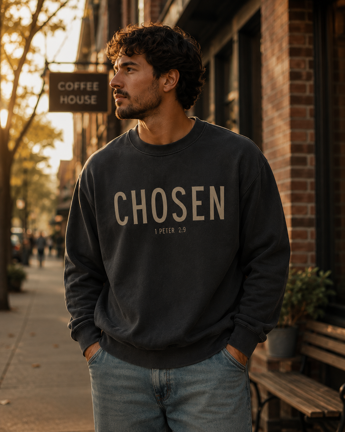 Chosen Christian Sweatshirt – 1 Peter 2:9 Crewneck by Blessed Designs
