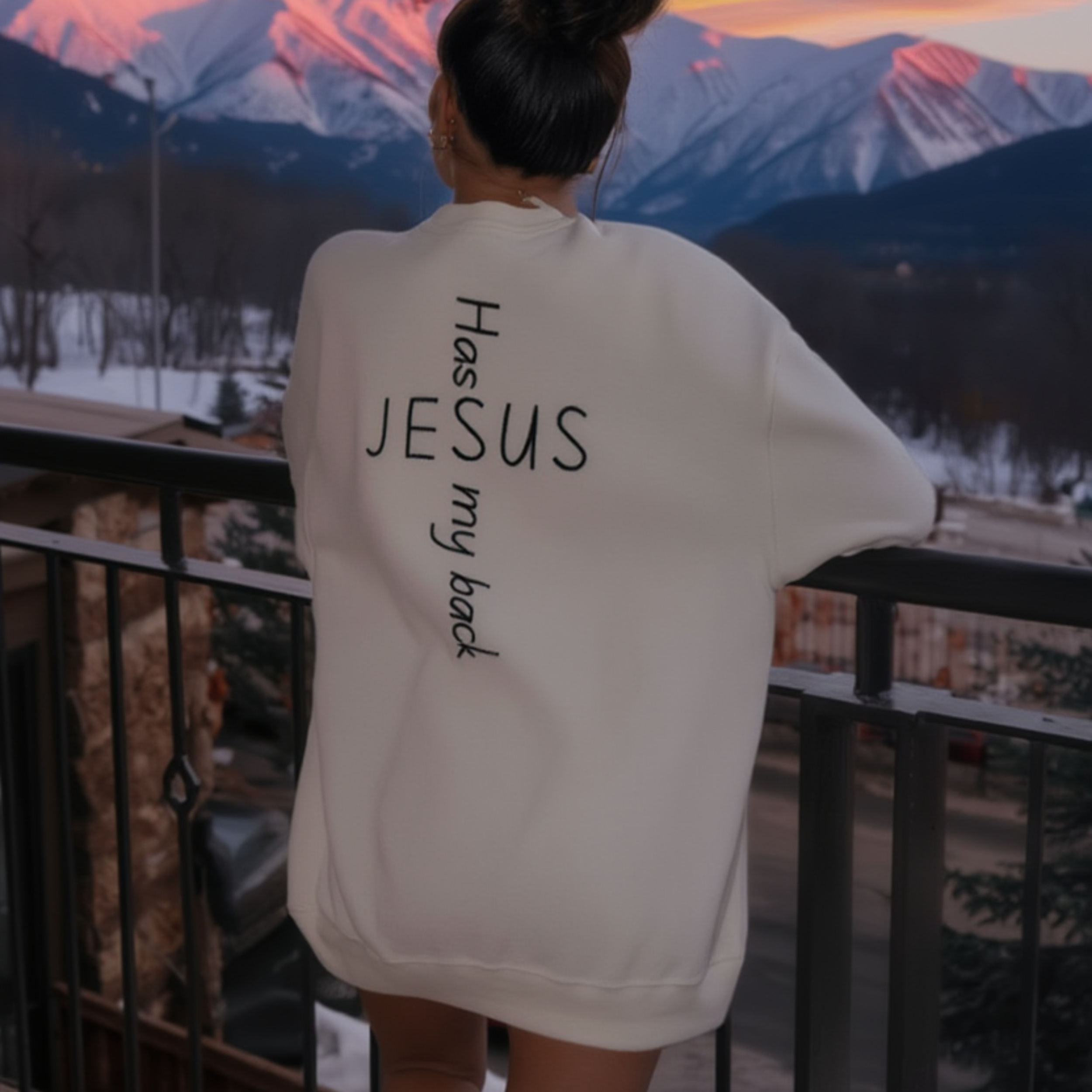 Jesus Has My Back" Christian Sweatshirt