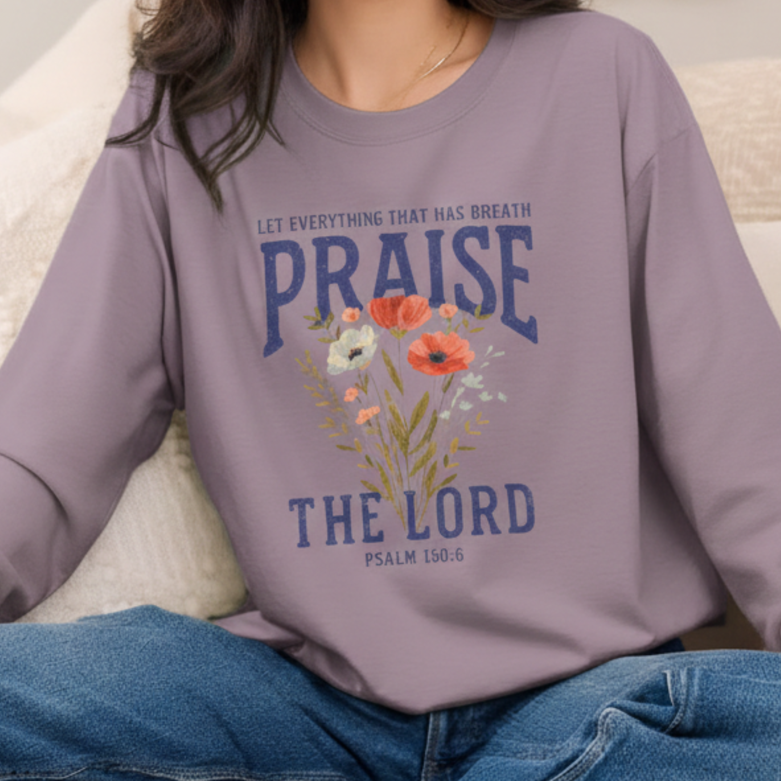 Praise The Lord Floral Crewneck Sweatshirt