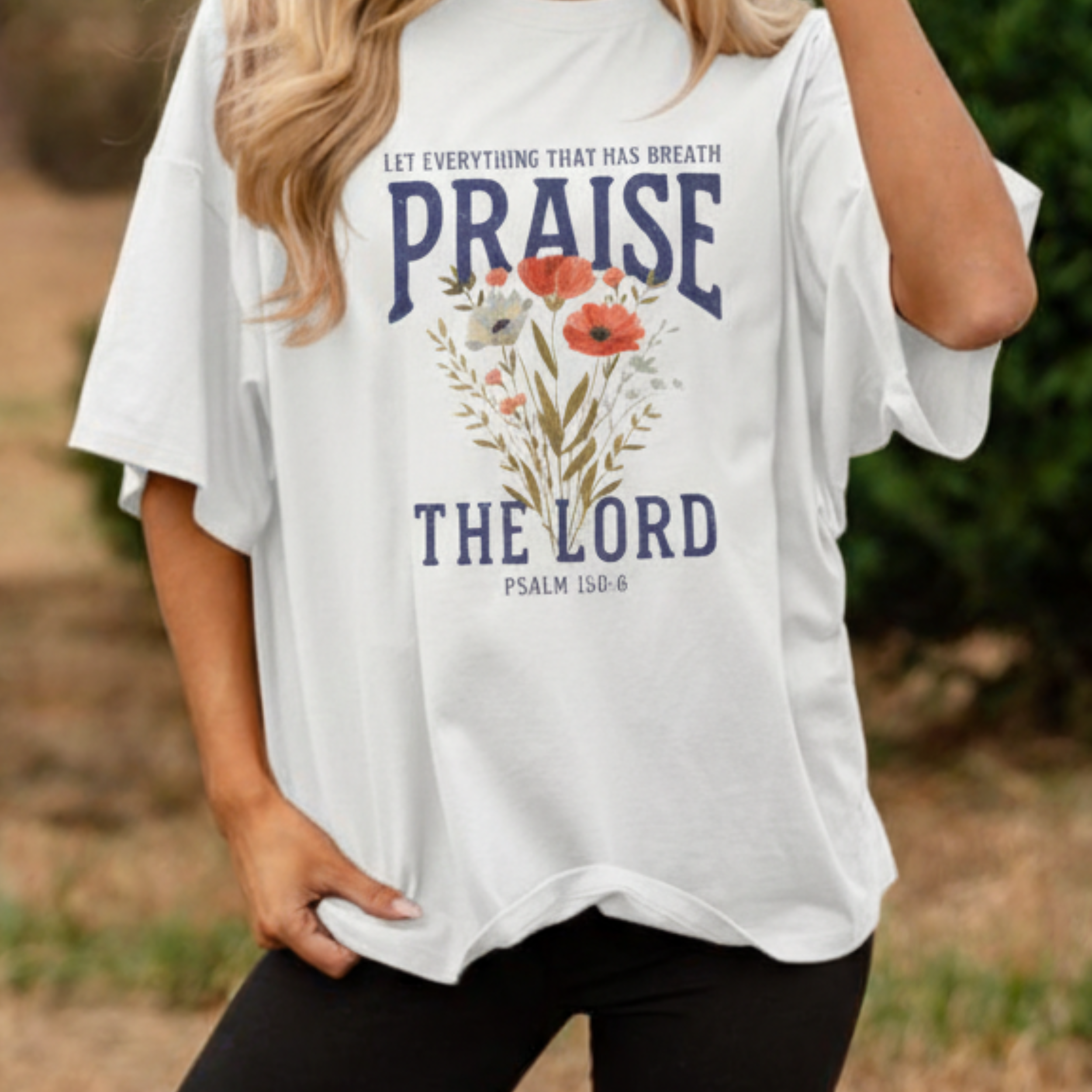 Praise the Lord Floral T‑Shirt Christian Tee