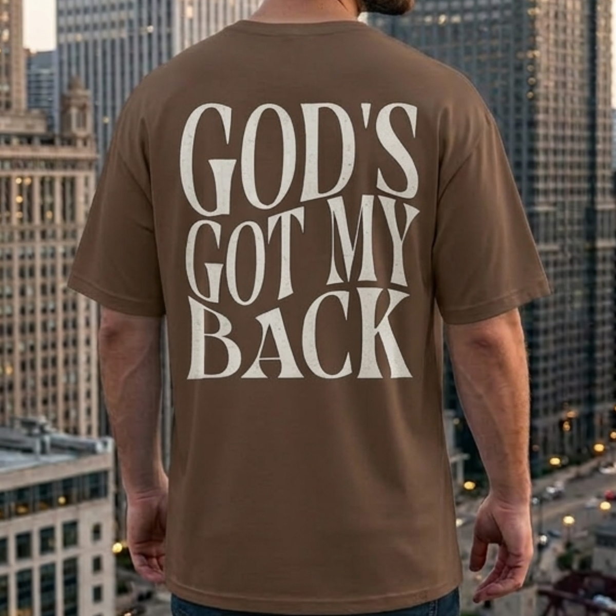 God’s Got My Back Christian T-Shirt – Vintage Oversized Faith Tee by Blessed Designs