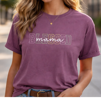 Blessed Mama T-Shirt — Vintage "Blessed mama" Graphic Tee
