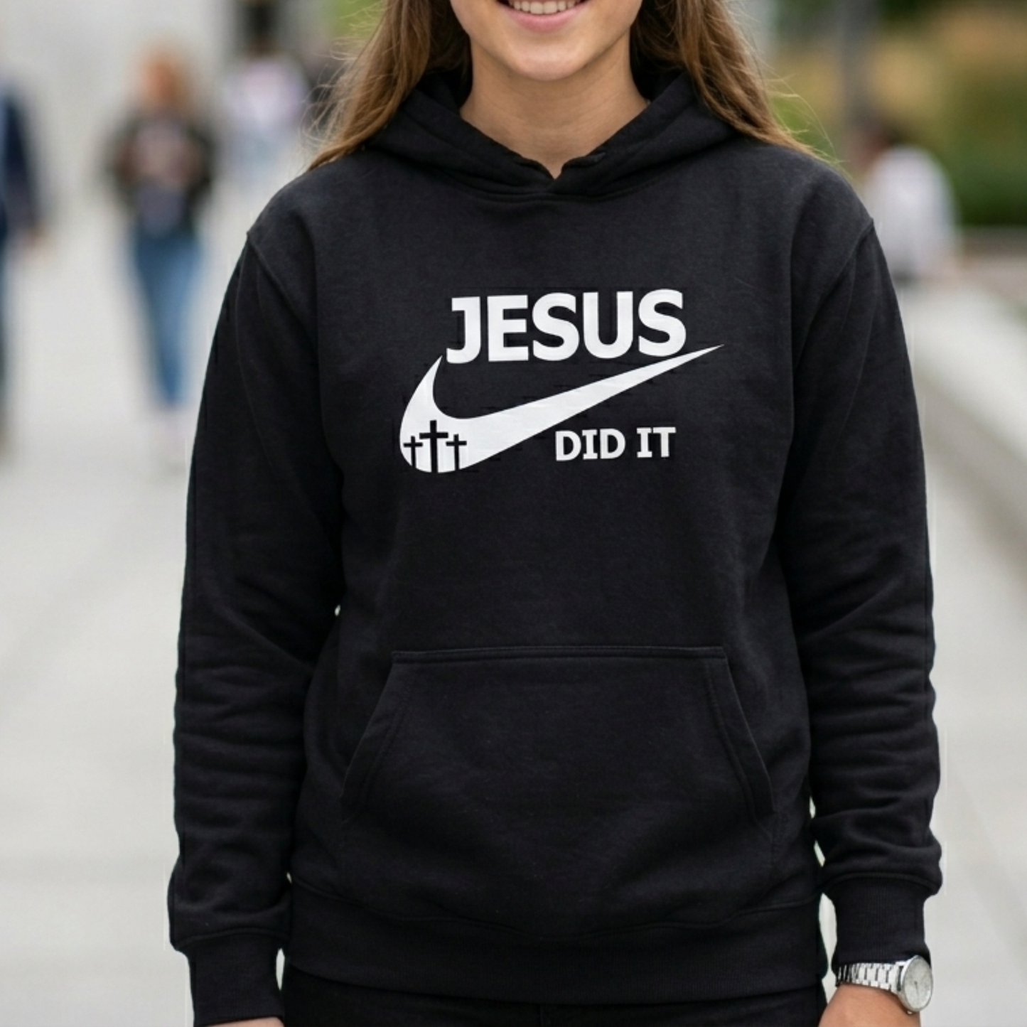 'Jesus Did It' Minimalist Faith Pullover
