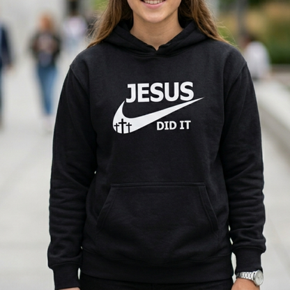 'Jesus Did It' Minimalist Faith Pullover