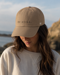 BE STILL. Premium Dad Hat – Minimalist Faith Cap