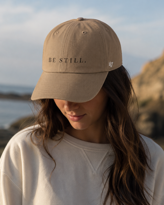 BE STILL. Premium Dad Hat – Minimalist Faith Cap
