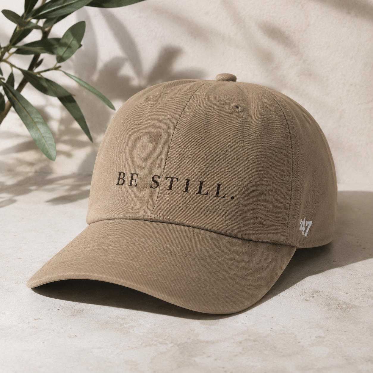 BE STILL. Premium Dad Hat – Minimalist Faith Cap