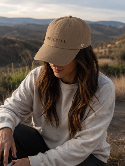 BE STILL. Premium Dad Hat – Minimalist Faith Cap