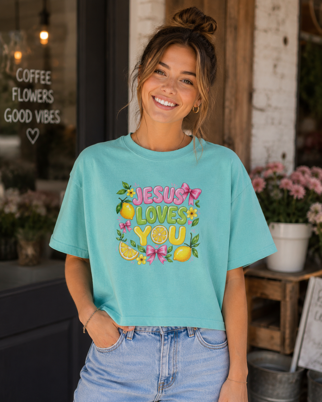Jesus Loves You Christian Boxy T-Shirt – Women’s Faith Tee by Blessed Designs