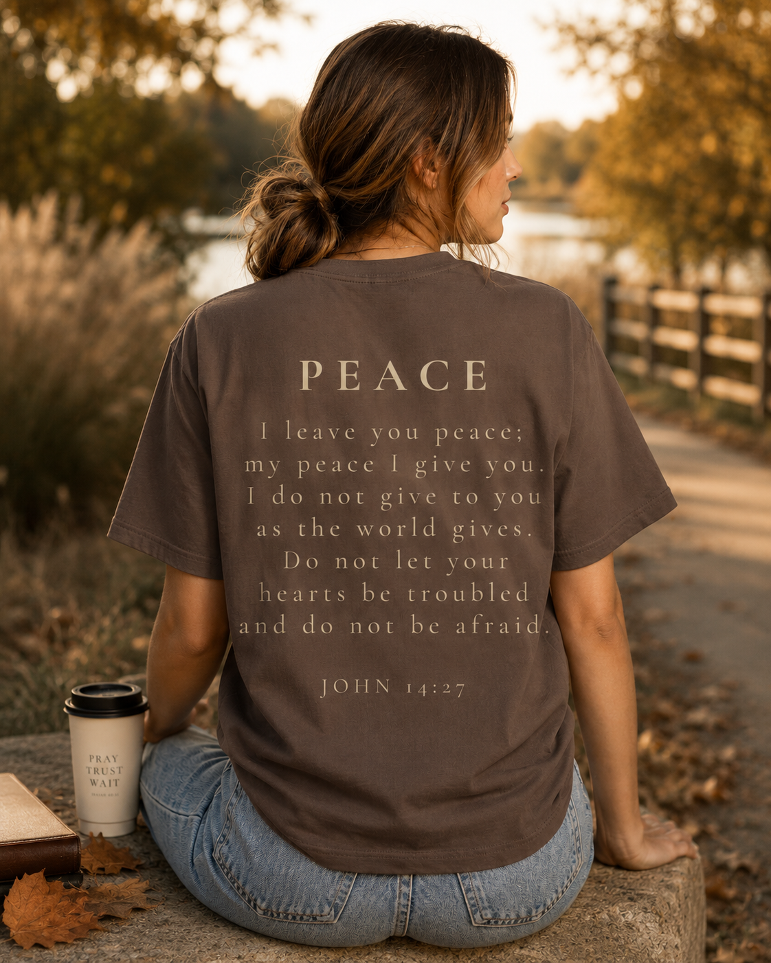 PEACE | John 14:27 Christian Heavyweight T-Shirt