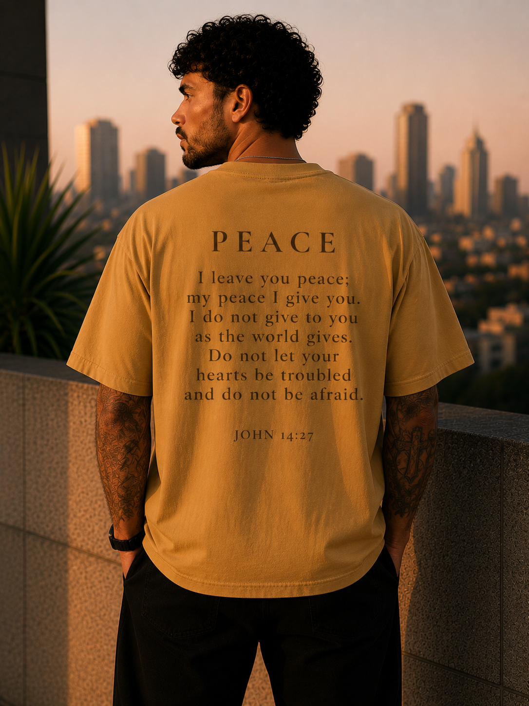 PEACE | John 14:27 Christian Heavyweight T-Shirt
