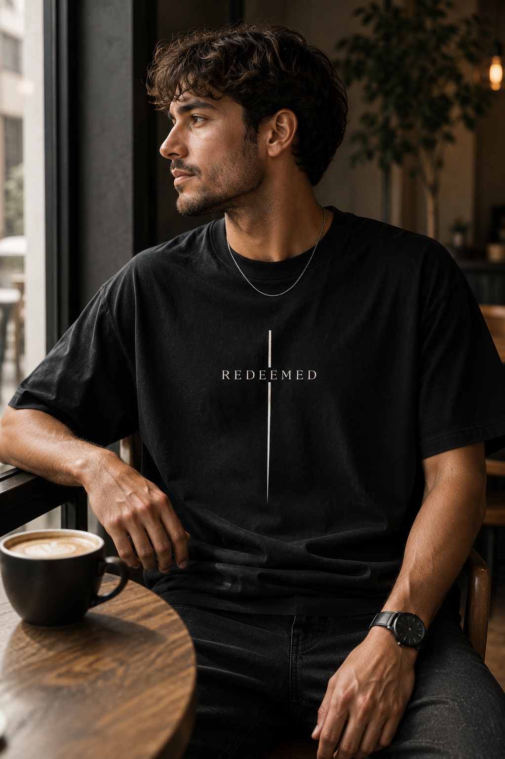 Redeemed Cross Tee — Minimal Christian Graphic Shirt