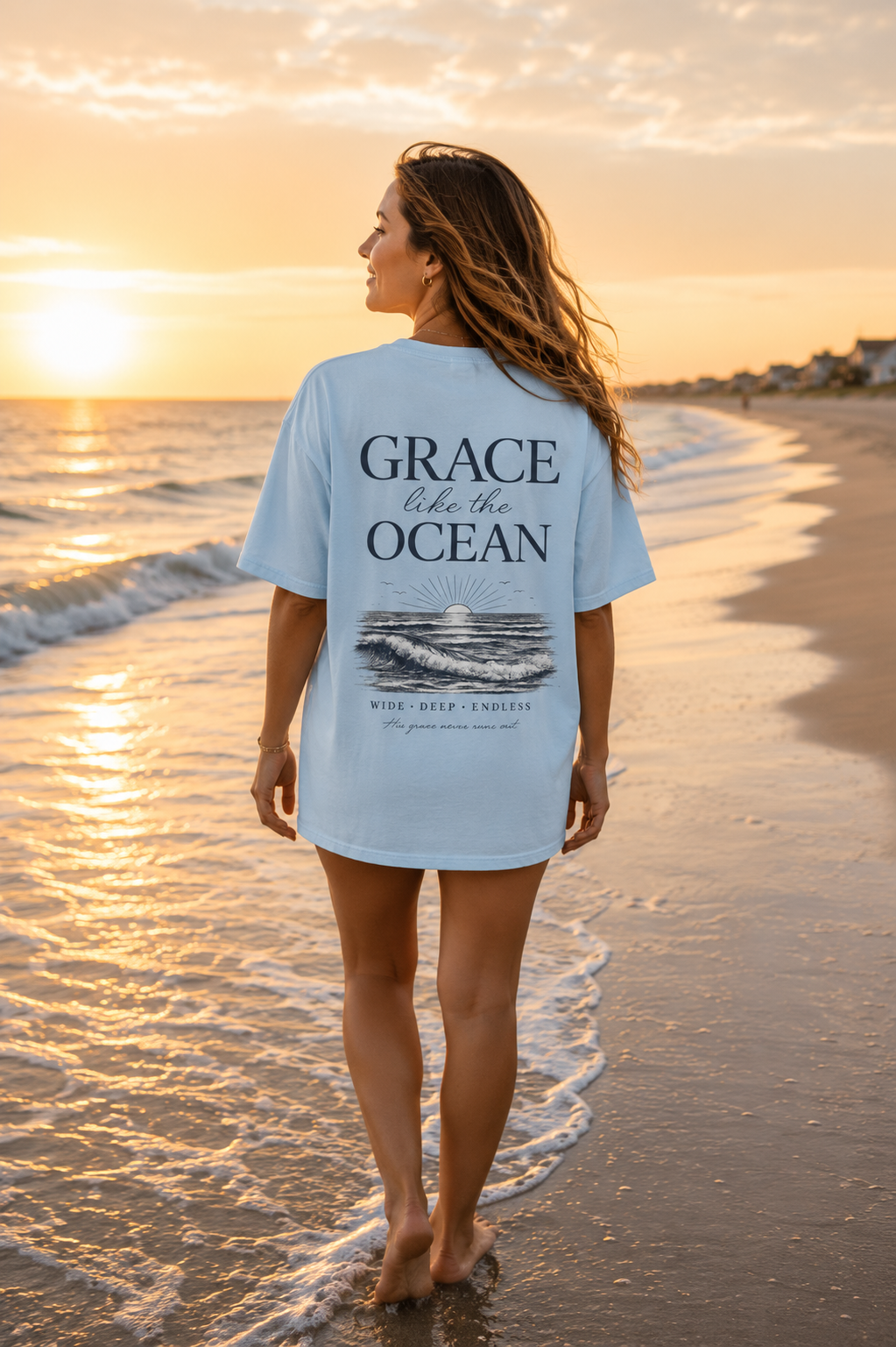 Grace Like the Ocean™ | Christian Beach T-Shirt