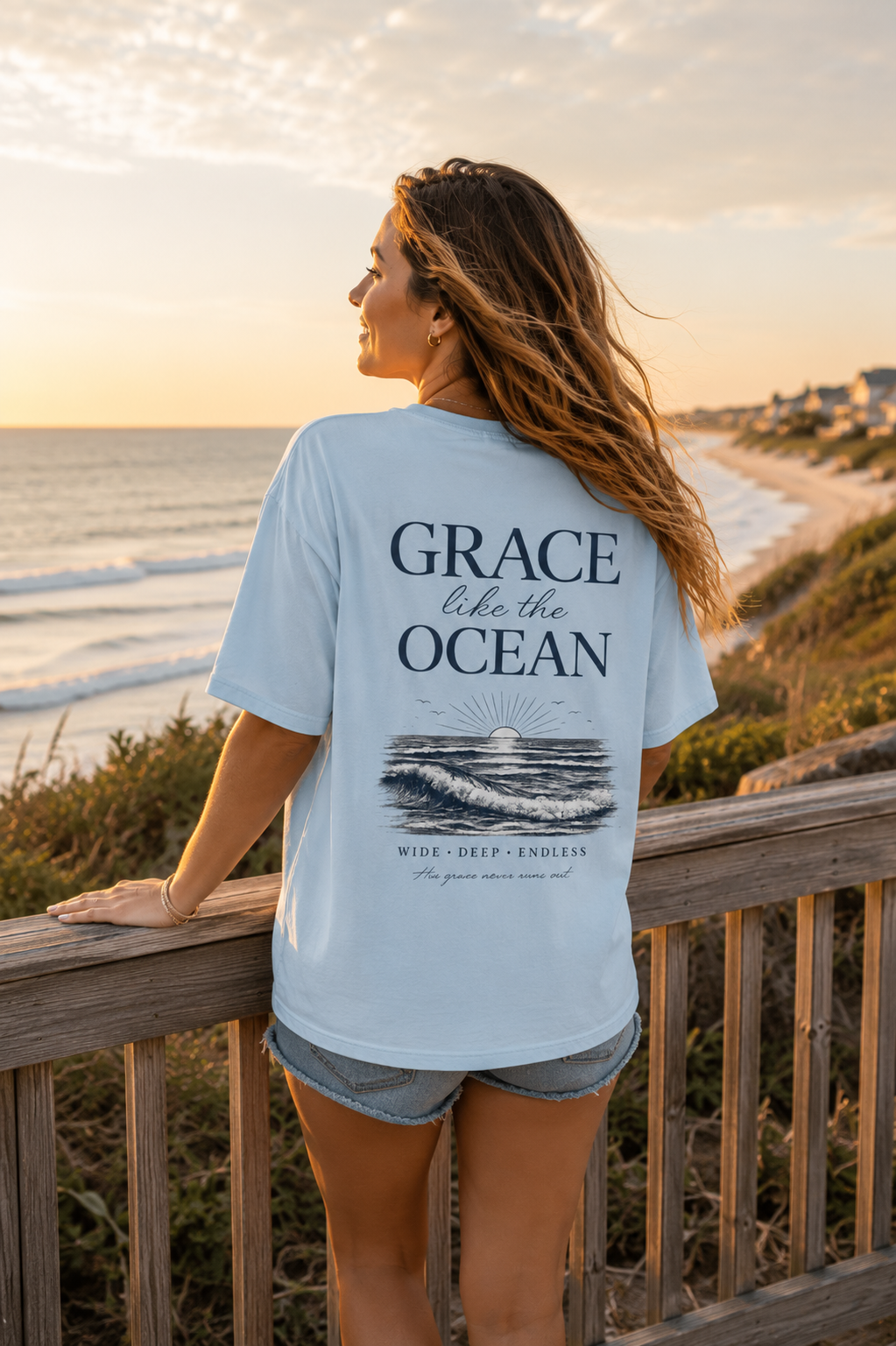 Grace Like the Ocean™ | Christian Beach T-Shirt