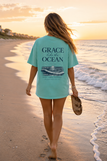 Grace Like the Ocean™ | Christian Beach T-Shirt