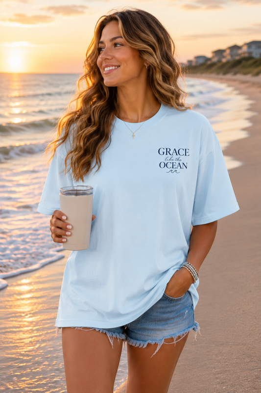Grace Like the Ocean™ | Christian Beach T-Shirt