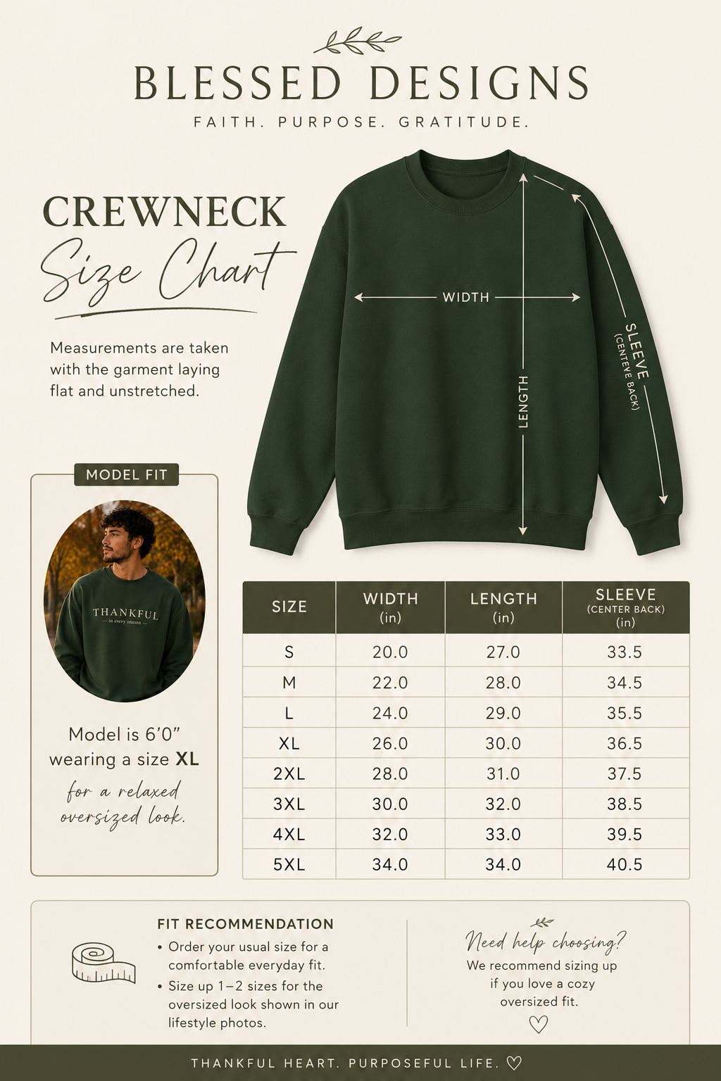 Thankful in Every Season Premium Crewneck | Christian Fall Sweatshirt