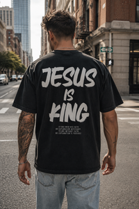 Jesus Is King Christian Graphic Tee | Oversized Faith T-Shirt