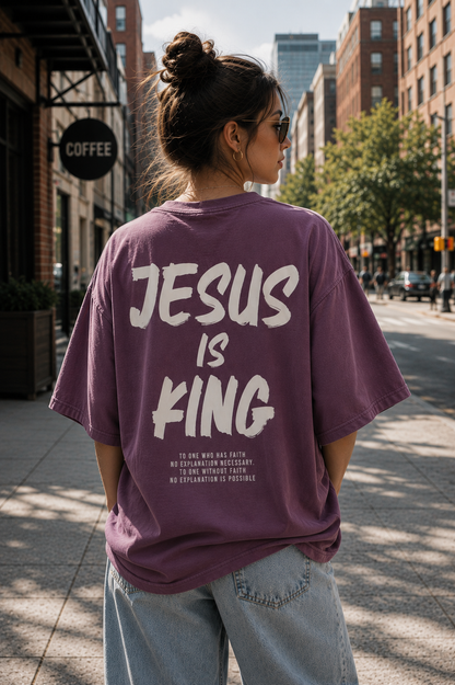 Jesus Is King Christian Graphic Tee | Oversized Faith T-Shirt