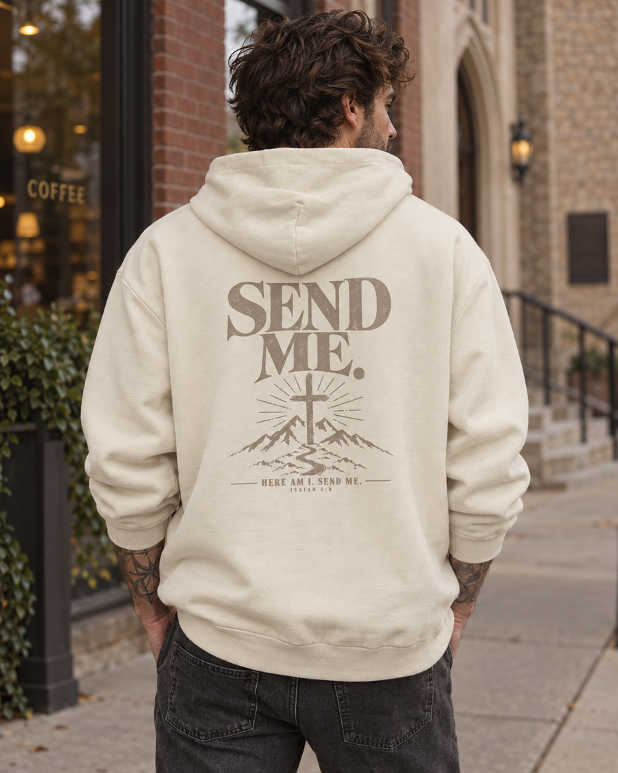 Send Me Christian Hoodie – Isaiah 6:8 Oversized Faith Sweatshirt