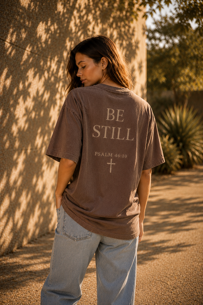 Be Still Tee – Minimal Faith (Psalm 46:10)