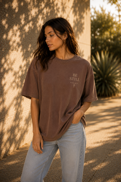Be Still Tee – Minimal Faith (Psalm 46:10)