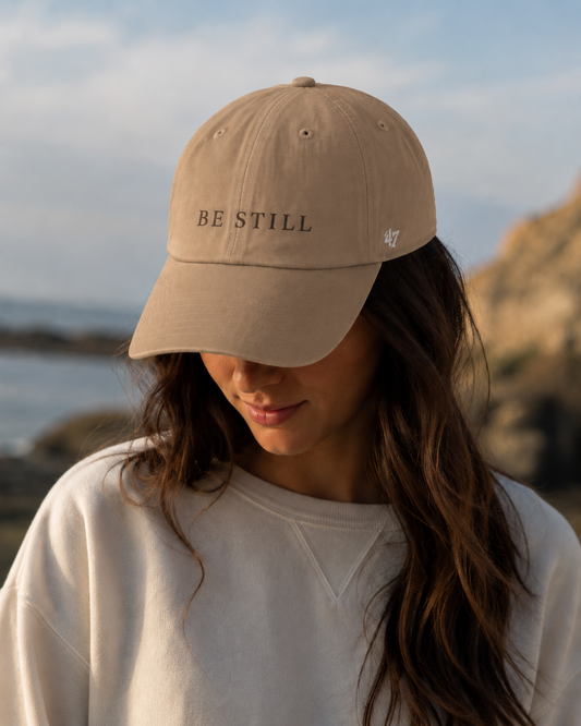 BE STILL. Premium Dad Hat – Minimalist Faith Cap