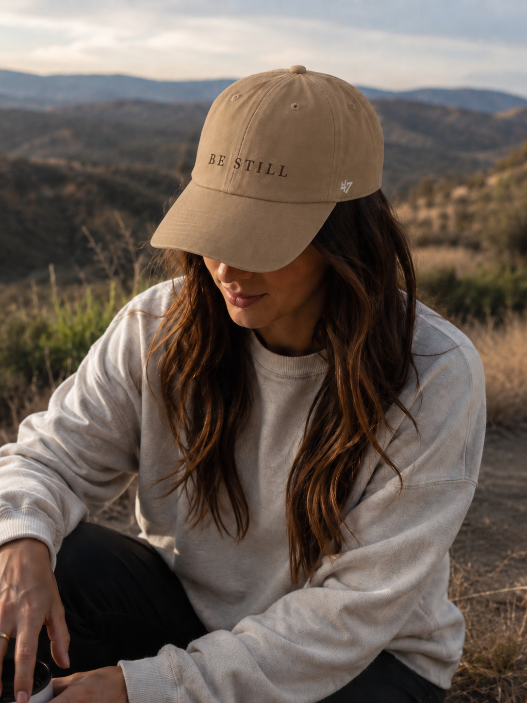 BE STILL. Premium Dad Hat – Minimalist Faith Cap