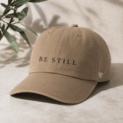 BE STILL. Premium Dad Hat – Minimalist Faith Cap