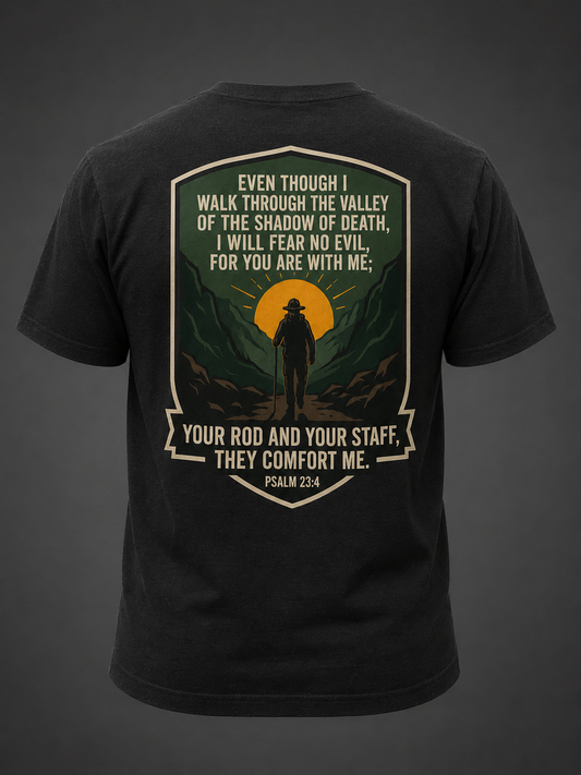 Psalm 23:4 Valley of Shadow Faith Graphic Tee